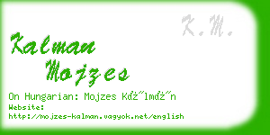 kalman mojzes business card